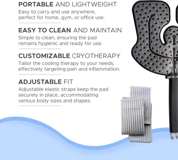 Universal “ U” Cryotherapy Pad 11.5” x 10.5” - Portable Cold Therapy System for Pain Relief - Adjustable Compression Wrap for Knee, Ankle, Shoulder, Back - Image 4